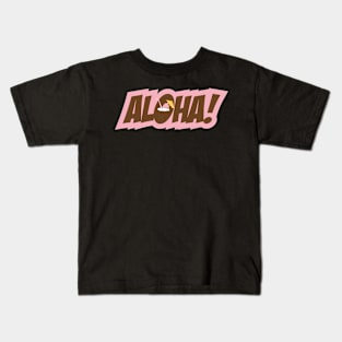 Aloha with straw and umbrella gift shirt Kids T-Shirt